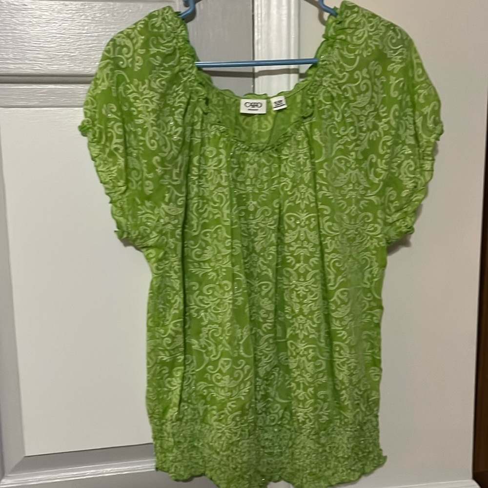 Cato women blouse 18/20W lime green beautiful